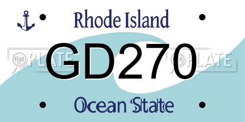 GD270 Rhode Island License Plate