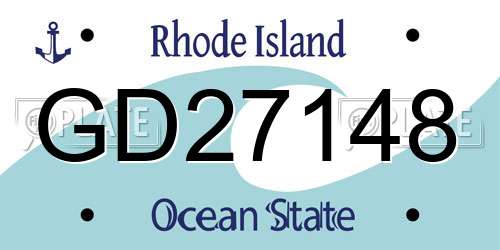 GD27148 Rhode Island License Plate