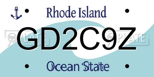 GD2C9Z Rhode Island License Plate