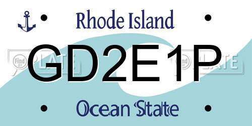 GD2E1P Rhode Island License Plate