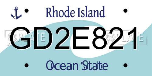 GD2E821 Rhode Island License Plate