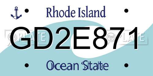 GD2E871 Rhode Island License Plate