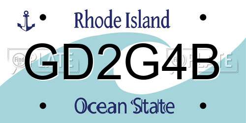 GD2G4B Rhode Island License Plate