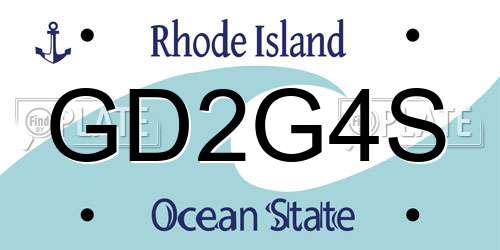 GD2G4S Rhode Island License Plate