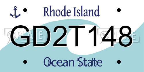 GD2T148 Rhode Island License Plate