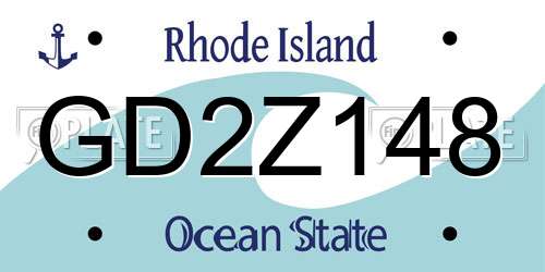 GD2Z148 Rhode Island License Plate