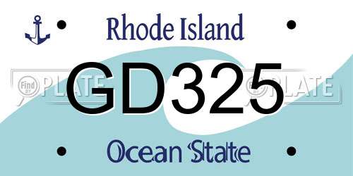 GD325 Rhode Island License Plate