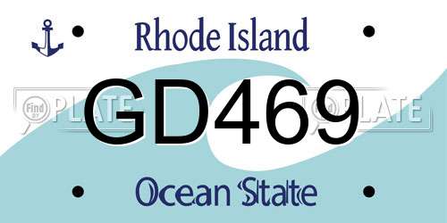 GD469 Rhode Island License Plate