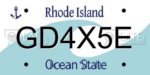 GD4X5E Rhode Island License Plate