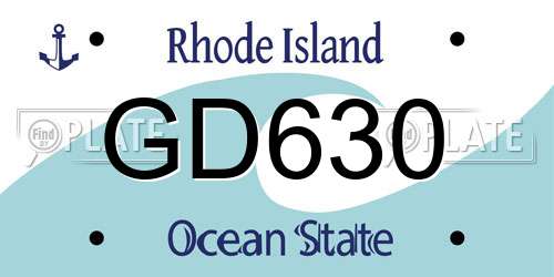 GD630 Rhode Island License Plate