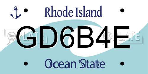 GD6B4E Rhode Island License Plate