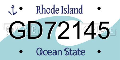 GD72145 Rhode Island License Plate