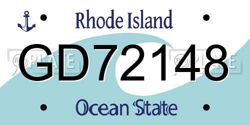 GD72148 Rhode Island License Plate