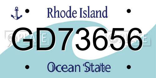 GD73656 Rhode Island License Plate
