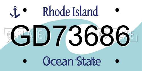 GD73686 Rhode Island License Plate