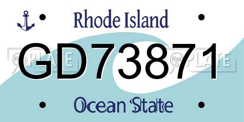 GD73871 Rhode Island License Plate