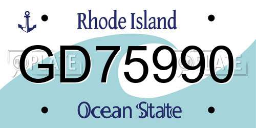 GD75990 Rhode Island License Plate