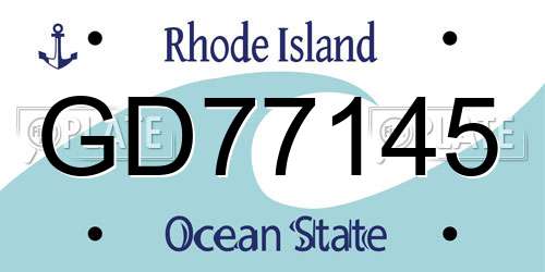 GD77145 Rhode Island License Plate