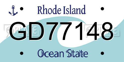 GD77148 Rhode Island License Plate