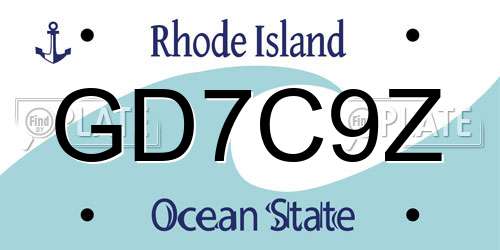 GD7C9Z Rhode Island License Plate