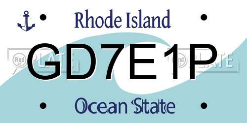GD7E1P Rhode Island License Plate