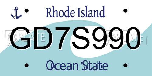 GD7S990 Rhode Island License Plate