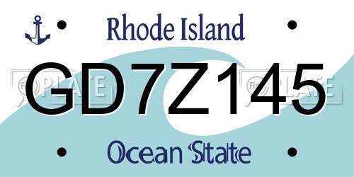 GD7Z145 Rhode Island License Plate