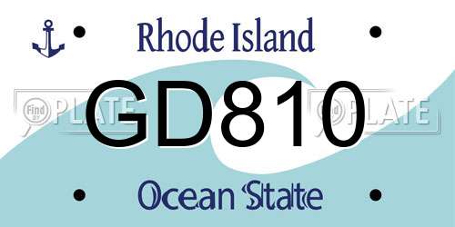 GD810 Rhode Island License Plate