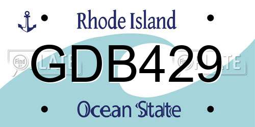 GDB429 Rhode Island License Plate