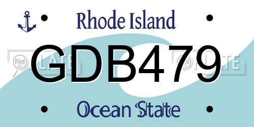 GDB479 Rhode Island License Plate