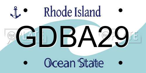 GDBA29 Rhode Island License Plate