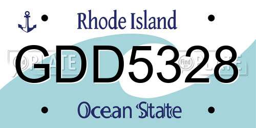 GDD5328 Rhode Island License Plate