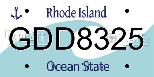 GDD8325 Rhode Island License Plate