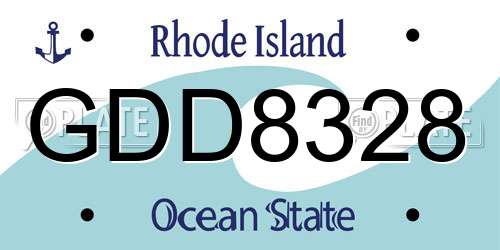 GDD8328 Rhode Island License Plate