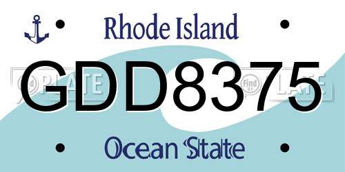GDD8375 Rhode Island License Plate