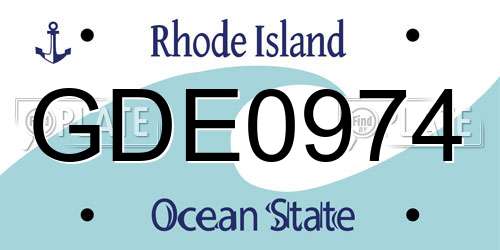 GDE0974 Rhode Island License Plate