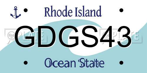 GDGS43 Rhode Island License Plate