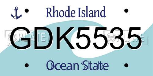GDK5535 Rhode Island License Plate
