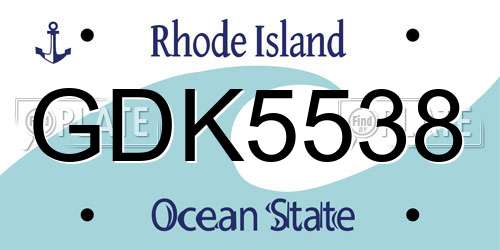 GDK5538 Rhode Island License Plate