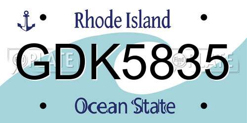 GDK5835 Rhode Island License Plate