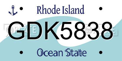 GDK5838 Rhode Island License Plate