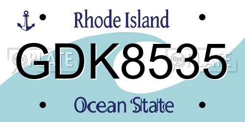 GDK8535 Rhode Island License Plate