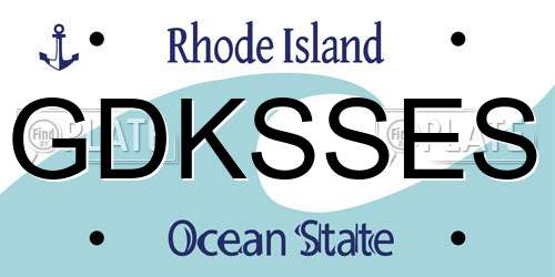 GDKSSES Rhode Island License Plate