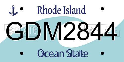 GDM2844 Rhode Island License Plate
