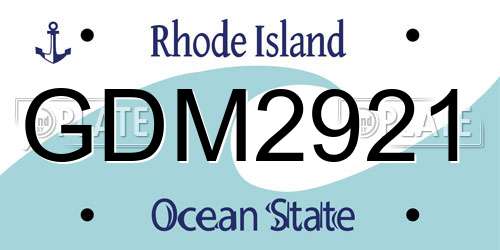 GDM2921 Rhode Island License Plate