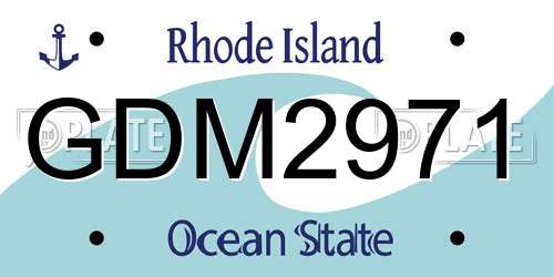 GDM2971 Rhode Island License Plate