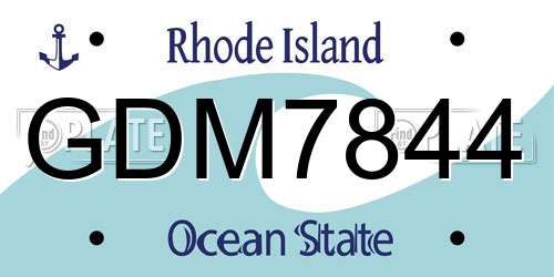 GDM7844 Rhode Island License Plate
