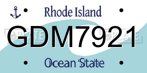 GDM7921 Rhode Island License Plate