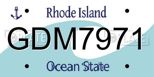 GDM7971 Rhode Island License Plate