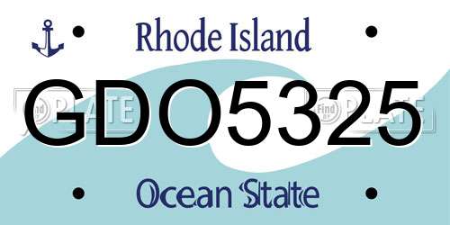 GDO5325 Rhode Island License Plate